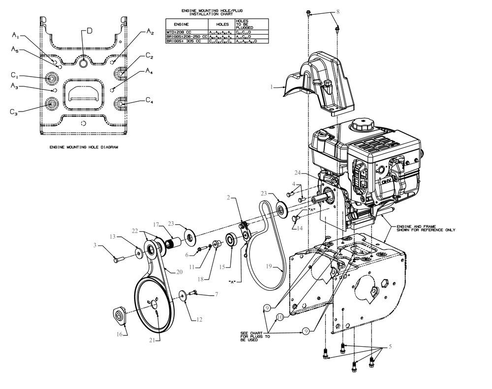 Engine Drive Diagram and Parts List for 2X26-INCHTRAC (31AH7FVM710)(2020) Cub Cadet Snow Blower